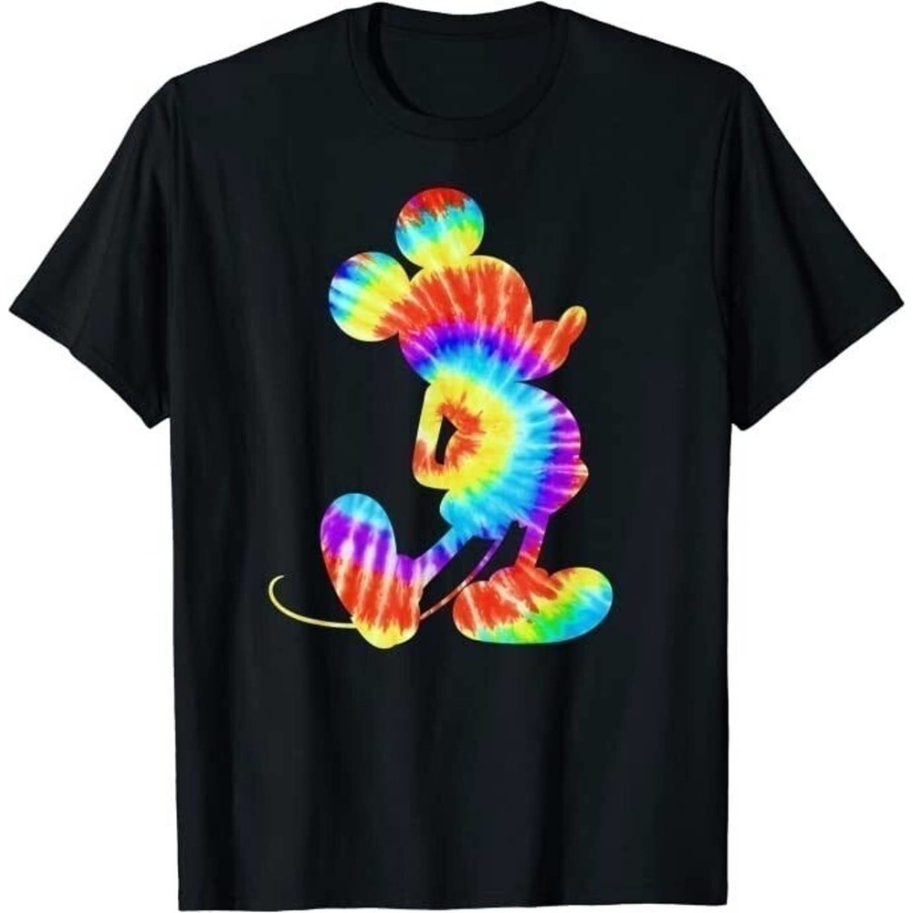 Disney Mickey Mouse Retro Tie- Dye T-Shirt Shirt Tee Black Short Sleeve Youth XL
